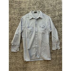 Versus Versace‎ Shirt Women's Blue Stripes Button Up Vintage Made In Italy 34/40